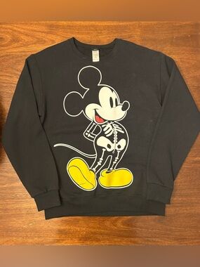 Disney Black Crewneck Sweater with Yellow Shoe Graphic